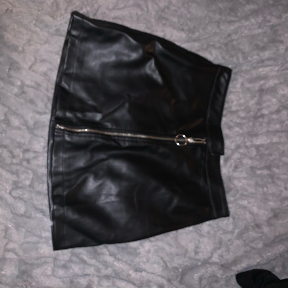 Black leather skirt